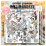 AALL and Create Universe of Patterns Masking Stencil 6x6 Inch Number Garden (AALL-PC-282)