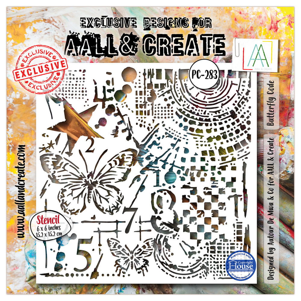 AALL and Create Universe of Patterns Masking Stencil 6x6 Inch Butterfly Code (AALL-PC-283) AALL and Create Universe of Patterns Masking Stencil 6x6 Inch Butterfly Code (AALL-PC-283)
