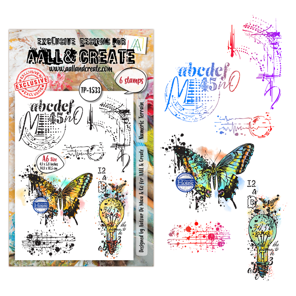 AALL and Create Universe of Patterns Clear Stamp Set A6 Numeric Terrain (AALL-TP-1533) AALL and Create Universe of Patterns Clear Stamp Set A6 Numeric Terrain (AALL-TP-1533)
