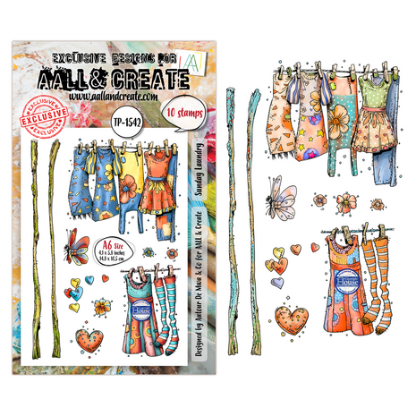 AALL and Create Sunday Play Clear Stamp Set A6 Sunday Laundry (AALL-TP-1542) AALL and Create Sunday Play Clear Stamp Set A6 Sunday Laundry (AALL-TP-1542)
