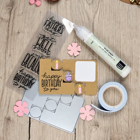 Vaessen Creative Triple Step Card Collection Stamp & Dies Verjaardag & Wensen (KTC002) Vaessen Creative Triple Step Card Collection Stamp & Dies Verjaardag & Wensen (KTC002)