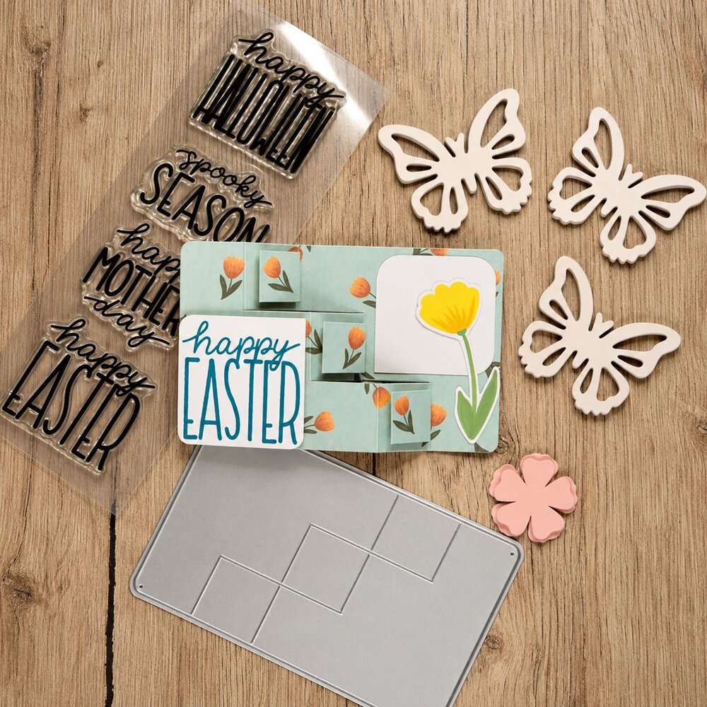 Vaessen Creative Triple Step Card Collection Stamp & Dies Verjaardag & Wensen (KTC002) Vaessen Creative Triple Step Card Collection Stamp & Dies Verjaardag & Wensen (KTC002)