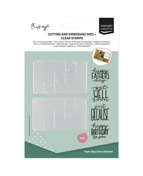 Vaessen Creative Triple Step Card Collection Stamp & Dies Verjaardag & Wensen (KTC002) Vaessen Creative Triple Step Card Collection Stamp & Dies Verjaardag & Wensen (KTC002)