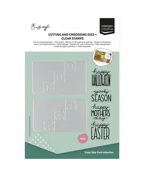 Vaessen Creative Triple Step Card Collection Stamp & Dies Pasen & Halloween (KTC003) Vaessen Creative Triple Step Card Collection Stamp & Dies Pasen & Halloween (KTC003)