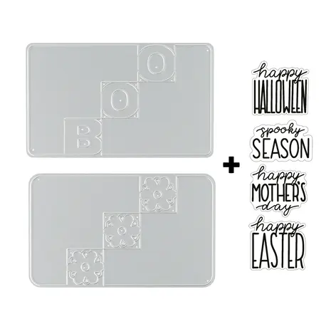 Vaessen Creative Triple Step Card Collection Stamp & Dies Pasen & Halloween (KTC003) Vaessen Creative Triple Step Card Collection Stamp & Dies Pasen & Halloween (KTC003)