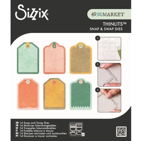 Sizzix 49 and Market Thinlits Die Set Snap and Swap Mini Tags (667206) Sizzix 49 and Market Thinlits Die Set Snap and Swap Mini Tags (667206)