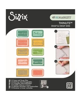 Sizzix 49 and Market Thinlits Die Set Snap and Swap Postage Label (667228) Sizzix 49 and Market Thinlits Die Set Snap and Swap Postage Label (667228)