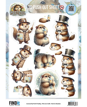 Berrie's Beauties Groundhog 3D Push Out Little Gentlemen (SB11171) Berrie's Beauties Groundhog 3D Push Out Little Gentlemen (SB11171)