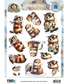 Berrie's Beauties Groundhog 3D Push Out Holiday Ready (SB11173) Berrie's Beauties Groundhog 3D Push Out Holiday Ready (SB11173)