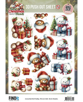 Berrie's Beauties Furry Christmas Friends 3D Push Out Christmas Bear (SB11167)