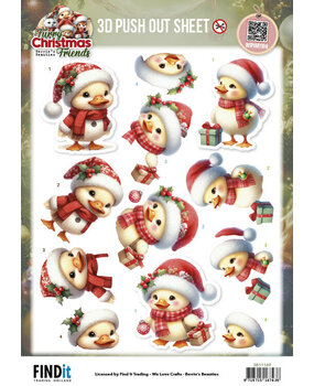 Berrie's Beauties Furry Christmas Friends 3D Push Out Christmas Funny Duck (SB11169) Berrie's Beauties Furry Christmas Friends 3D Push Out Christmas Funny Duck (SB11169)