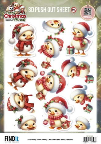Berrie's Beauties Furry Christmas Friends 3D Push Out Christmas Funny Duck (SB11169) Berrie's Beauties Furry Christmas Friends 3D Push Out Christmas Funny Duck (SB11169)