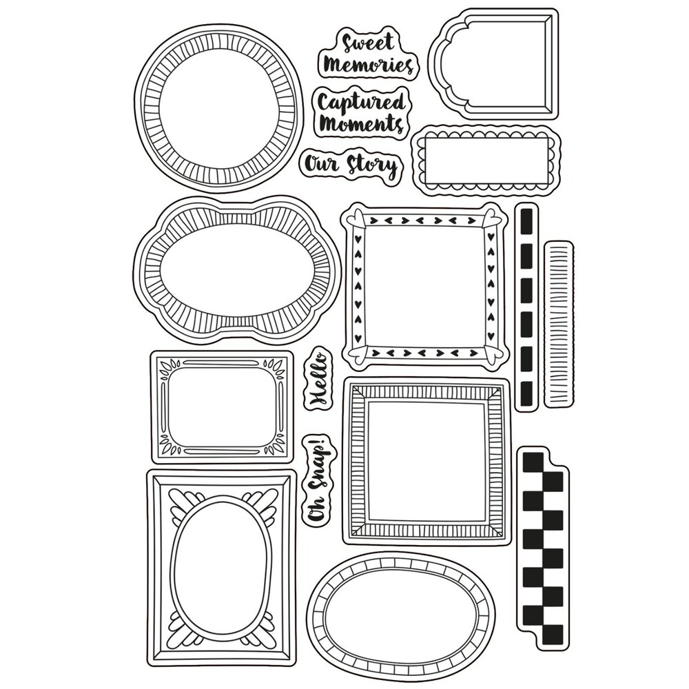 Vaessen Creative Framing Memories A6 Clear Stamps Handdrawn Frames (3625-0700) Vaessen Creative Framing Memories A6 Clear Stamps Handdrawn Frames (3625-0700)
