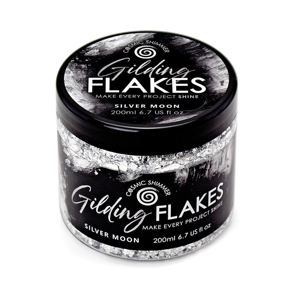 Cosmic Shimmer Gilding Flakes Silver Moon (200ml) (32-GF002-200) Cosmic Shimmer Gilding Flakes Silver Moon (200ml) (32-GF002-200)