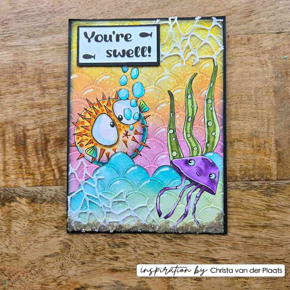 Vaessen Creative Silly Sea Life 6x6 Inch Embossing Folder Fish Scales (CAR0707) Vaessen Creative Silly Sea Life 6x6 Inch Embossing Folder Fish Scales (CAR0707)