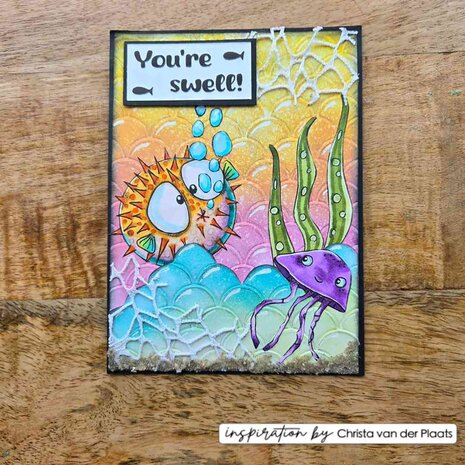 Vaessen Creative Silly Sea Life 6x6 Inch Embossing Folder Fish Scales (CAR0707) Vaessen Creative Silly Sea Life 6x6 Inch Embossing Folder Fish Scales (CAR0707)