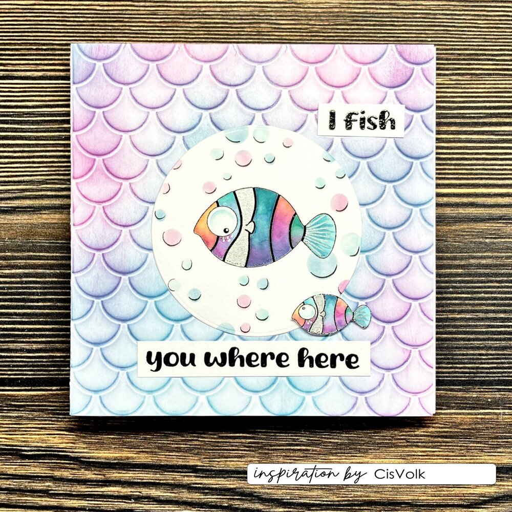 Vaessen Creative Silly Sea Life 6x6 Inch Embossing Folder Fish Scales (CAR0707) Vaessen Creative Silly Sea Life 6x6 Inch Embossing Folder Fish Scales (CAR0707)