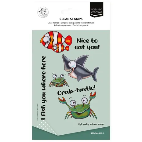 Vaessen Creative Silly Sea Life 3 A6 Clear Stamps (CAR0704) Vaessen Creative Silly Sea Life 3 A6 Clear Stamps (CAR0704)