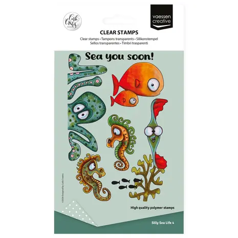 Vaessen Creative Silly Sea Life 4 A6 Clear Stamps (CAR0705) Vaessen Creative Silly Sea Life 4 A6 Clear Stamps (CAR0705)