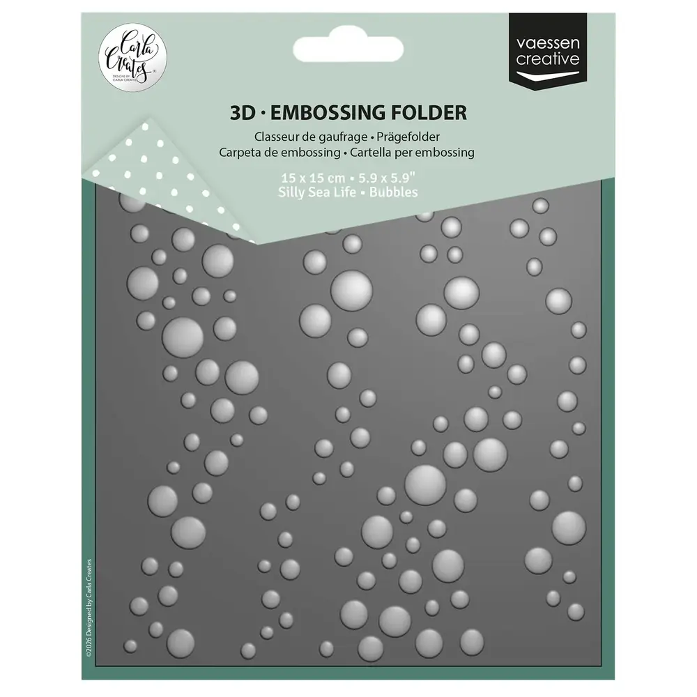 Vaessen Creative Silly Sea Life 6x6 Inch Embossing Folder Bubbles (CAR0708) Vaessen Creative Silly Sea Life 6x6 Inch Embossing Folder Bubbles (CAR0708)