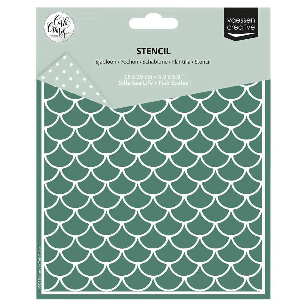 Vaessen Creative Silly Sea Life 6x6 Inch Stencil Fish Scales (CAR0709) Vaessen Creative Silly Sea Life 6x6 Inch Stencil Fish Scales (CAR0709)