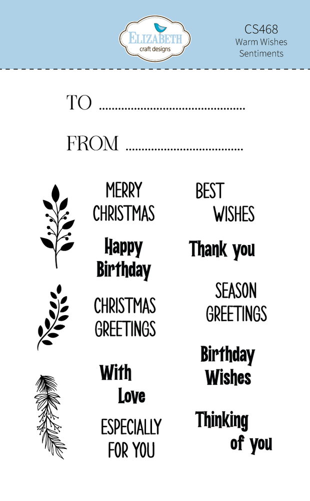 Elizabeth Craft Designs Warm Wishes A6 Clear Stamps Warm Wishes Sentiments (CS468) Elizabeth Craft Designs Warm Wishes A6 Clear Stamps Warm Wishes Sentiments (CS468)