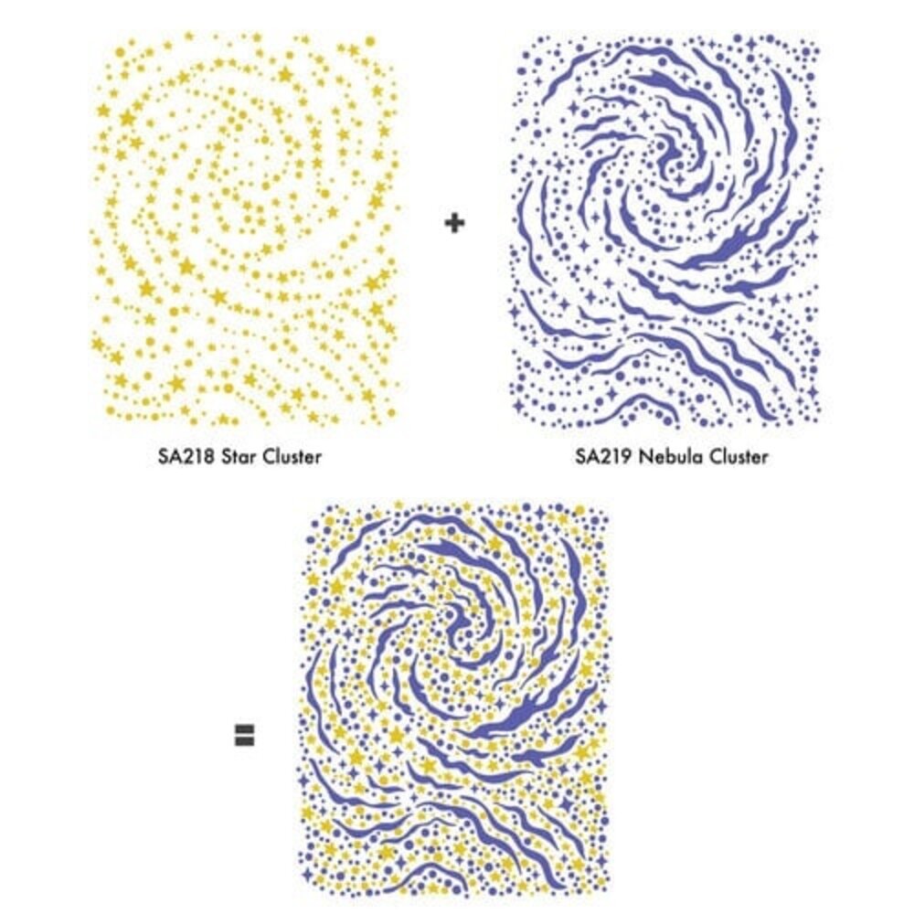 Hero Arts Nebula Cluster Stencils (SA219) Hero Arts Nebula Cluster Stencils (SA219)