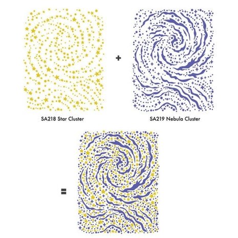 Hero Arts Nebula Cluster Stencils (SA219) Hero Arts Nebula Cluster Stencils (SA219)