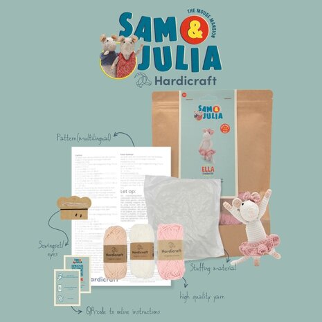 Hardicraft Sam & Julia Ella Mouse Crochet Kit (HC-43SJ003) Hardicraft Sam & Julia Ella Mouse Crochet Kit (HC-43SJ003)