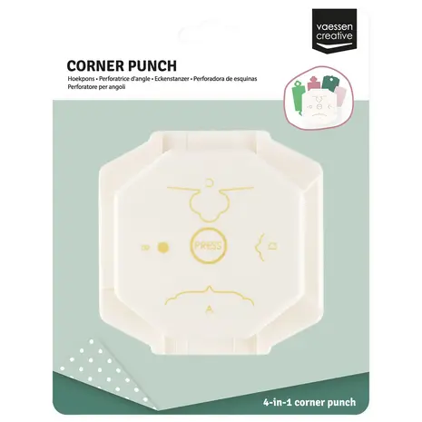 Vaessen Creative 4 in 1 Hoekpons Vintage Labels (2137-138)