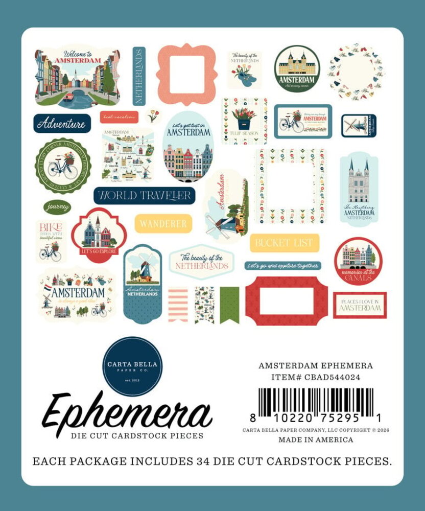 Carta Bella Amsterdam Ephemera (CBAD544024) Carta Bella Amsterdam Ephemera (CBAD544024)
