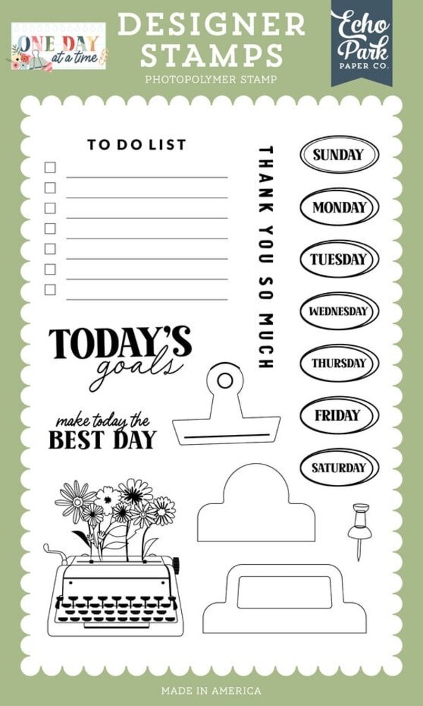 Echo Park One Day At A Time Clear Stamps Set To Do List (ODT546043)