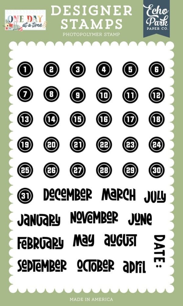 Echo Park One Day At A Time Clear Stamps Set Date (ODT546045)