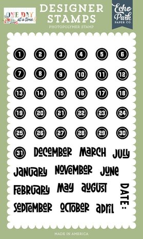 Echo Park One Day At A Time Clear Stamps Set Date (ODT546045)