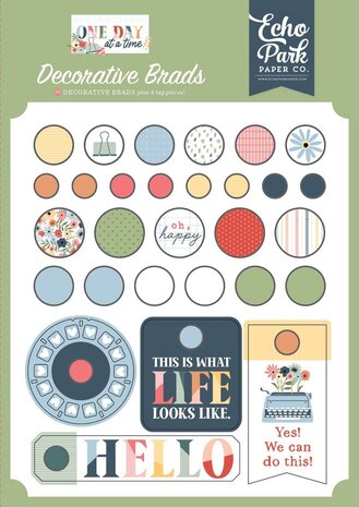Echo Park One Day At A Time Decorative Brads (ODT546020)