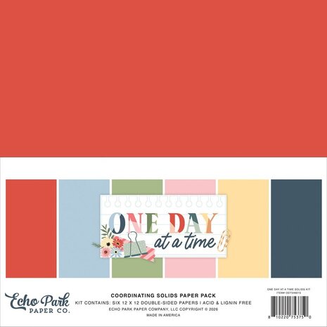 Echo Park One Day At A Time 12x12 Inch Coordination Solids Paper Pack (ODT546015) Echo Park One Day At A Time 12x12 Inch Coordination Solids Paper Pack (ODT546015)
