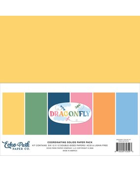Echo Park Dragonfly 12x12 Inch Coordination Solids Paper Pack (DGF547015)