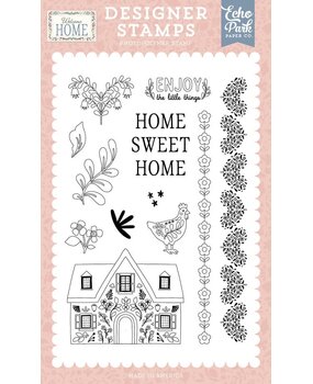 Echo Park Welcome Home Clear Stamps Set Folk Art Borders (WH548041)
