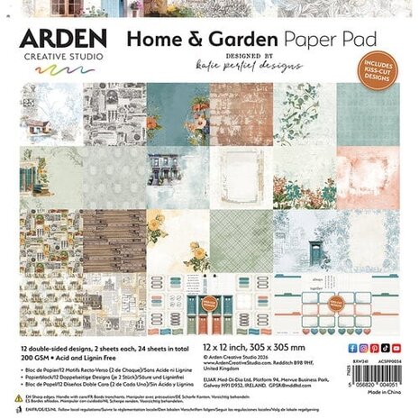 Arden Creative Studio PRE-ORDER Home & Garden 12x12 Inch Paper Pad (ACSPP0034) Arden Creative Studio PRE-ORDER Home & Garden 12x12 Inch Paper Pad (ACSPP0034)