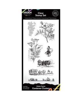 Arden Creative Studio PRE-ORDER Home & Garden 4x8 Inch Clear Stamp Set Gardener Clusters (ACSCS0043)