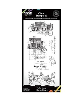 Arden Creative Studio PRE-ORDER Home & Garden 4x8 Inch Clear Stamp Set Home Lines (ACSCS0044)