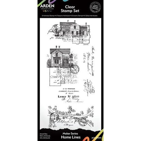 Arden Creative Studio PRE-ORDER Home & Garden 4x8 Inch Clear Stamp Set Home Lines (ACSCS0044) Arden Creative Studio PRE-ORDER Home & Garden 4x8 Inch Clear Stamp Set Home Lines (ACSCS0044)