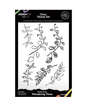 Arden Creative Studio PRE-ORDER Home & Garden 6x8 Inch Clear Stamp Set Wandering Vines (ACSCS0046)