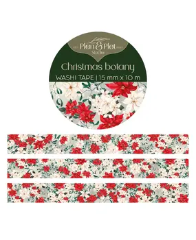Plan & Plot Studio Christmas Botany Washi Tape 15mm (WT163) Plan & Plot Studio Christmas Botany Washi Tape 15mm (WT163)