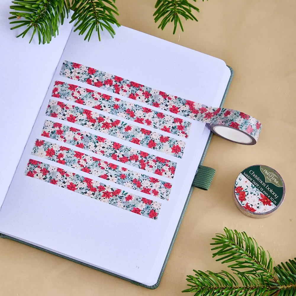 Plan & Plot Studio Christmas Botany Washi Tape 15mm (WT163) Plan & Plot Studio Christmas Botany Washi Tape 15mm (WT163)