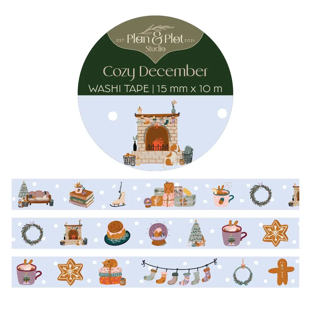 Plan & Plot Studio Cozy December Washi Tape 15mm (WT164)