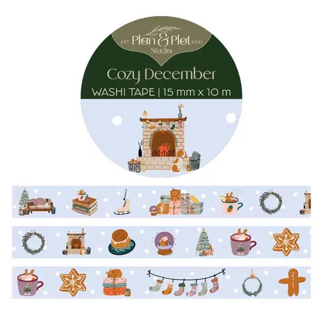 Plan & Plot Studio Cozy December Washi Tape 15mm (WT164)