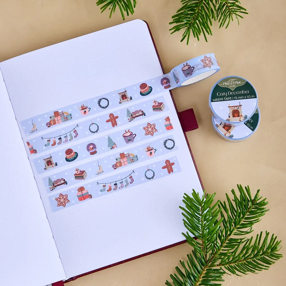 Plan & Plot Studio Cozy December Washi Tape 15mm (WT164)