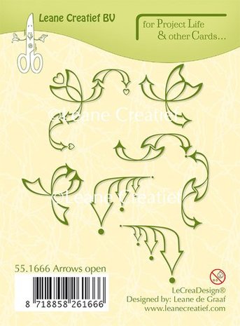 Leane Creatief Project Life & Cards Arrows Open Clear Stamps (55.1666)