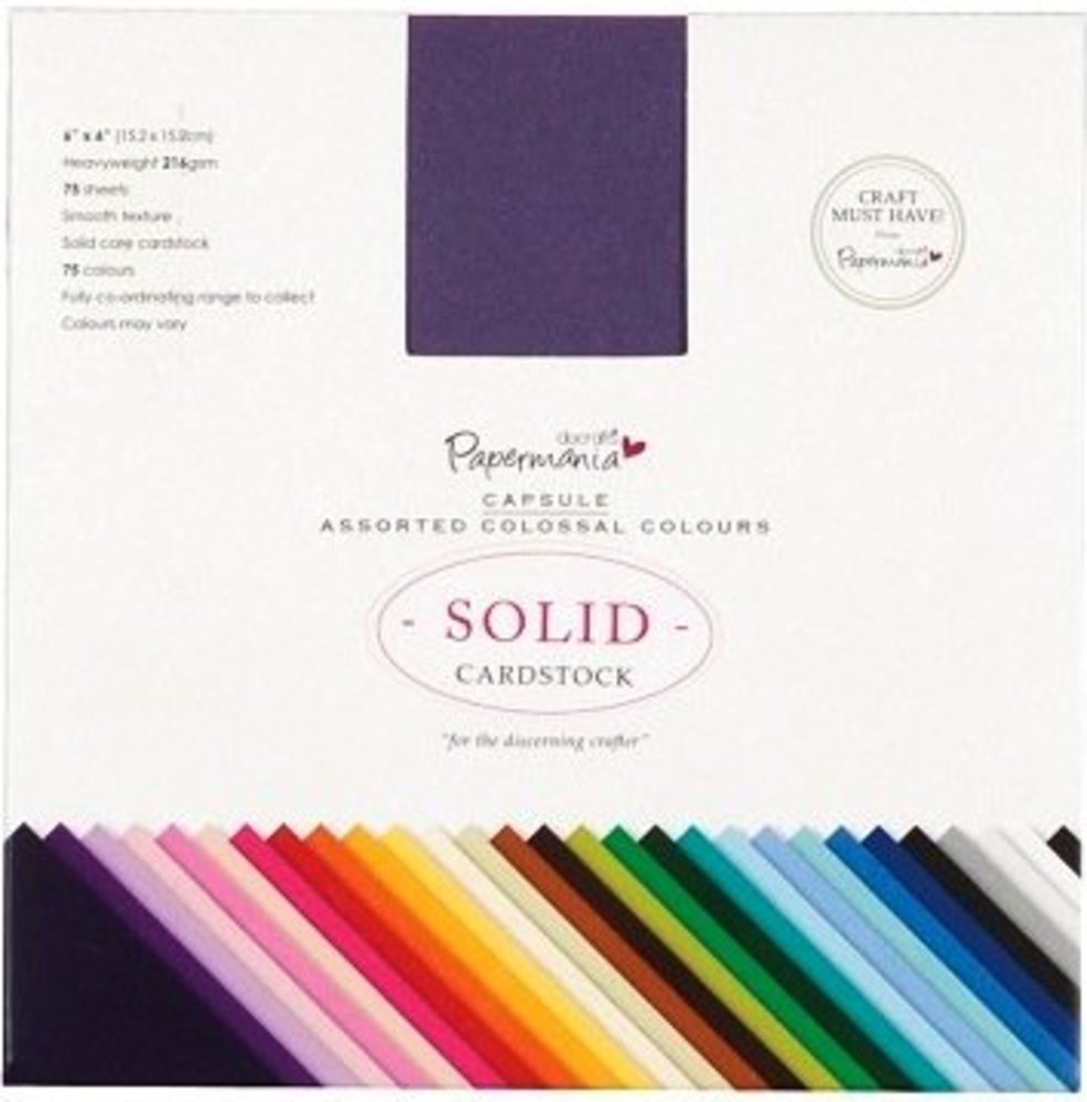 Papermania 6x6 Inch Solid Premium Cardstock Colossal (75pcs) (PMA 164402) Papermania 6x6 Inch Solid Premium Cardstock Colossal (75pcs) (PMA 164402)